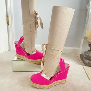 Ralph Lauren Collection Pink Espadrille Sandals